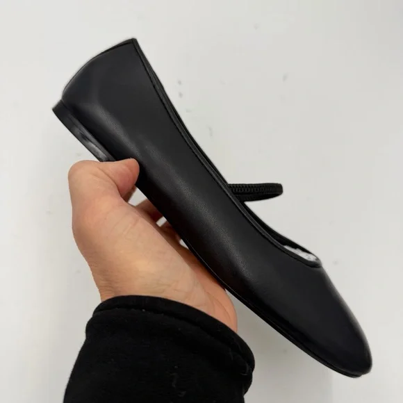 Everlane Black Leather The Day Mary Jane Flat in Size 6.5 - Picture 6 of 13